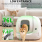 PETKIT PuraMax 2 Automatic Self Cleaning Litter Box, Anti-Leakage Multi-Cat Compatible Smart Cats Litter Box, Safety Sensors App Control Include Triple Odor Removal Litter Mat Trash Bags
