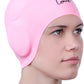 3D Swim Caps - Ear Protection Swimming Cap for Women & Men - Silicone, Waterproof - Fits Long & Short Hair - Adult & Youth