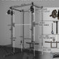 Eonfit E3 Smith Machine with 360°Rotating Arm for Home Gym Equipment, Multi-Function Power Cage Squat Rack with Cable Crossover LAT Pulldown Pulley System All in One