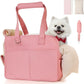 Dog Purse Carrier for Small Dogs, Soft Soft Sided Folding Dog Carriers for Small Dogs Medium Cats Puppies up to 15 Lbs, Washable Breathable Puppy Carrier for Outdoor Travel (Large Pink)