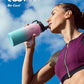 32 oz Insulated Water Bottle with Straw&3 Lids, Coolflask Stainless Steel Metal Flask Wide Mouth for Sports or Office, Non-BPA Keep Cold Up to 48 Hrs or Hot Up to 24 Hrs, Bubblegum Princess