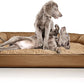 Furhaven Orthopedic Dog Bed for Large Dogs w/ Removable Bolsters & Washable Cover, For Dogs Up to 95 lbs - Quilted Sofa - Toasted Brown, Jumbo/XL
