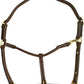 Leaders 3/4" Leather Halter for Horses with Customized Engraved Name Plate Brown Leather with Solid Brass Hardware