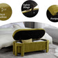 Kmax 50" Storage Ottoman Bench Modern Velvet Entryway Bench Comfy Upholstered End of Bed Bench for Hallway Entrance Bedroom Corner, Olive Green