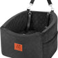 Dog Car Seat for Small Medium Dogs, Memory Foam Booster Car Seat for Dogs up to 35 lbs, Elevated Pet Car Seat, Travel Safety Bed with Washable Removable Cover and Storage Pockets(Black)