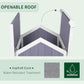 GEGURI Outdoor Cat House Weatherproof, Wooden Two-Story Feral Cat Shelter with Openable Roof, Escape Door, Balcony