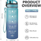 Enerbone Water Bottle, Leakproof BPA & Toxic Free, Motivational Water Bottle with Times to Drink and Straw, Fitness Sports Water Bottle with Strap for Office, Gym, Outdoor Sports