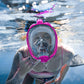 QingSong Full Face Snorkel Mask for Adults, Snorkeling Gear with Camera Mount, 180 Degree Panoramic View Snorkel Set Anti-Fog Anti-Leak
