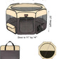 Aivituvin Portable Pet Playpen, Foldable Dog Tent Crate Cage for Puppies and Cats, Exercise Pop Up Dog Kennel with Carrying Case Indoor Outdoor, Waterproof and Zipper Top Cover Door, Brown