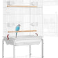 VIVOHOME 64 Inch Bird Cage with Play Top and Rolling Stand for Parrots Conures Lovebird Cockatiel Parakeets White