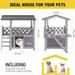 Aivituvin Cat House Outdoor Indoor Feral Kitty Shelter with Escape Door for Cats, Weatherproof Roof