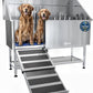 KANIS Professional Dog Washing Station - 304 Stainless Steel Pet Wash Sink & Grooming Bath Tub for Home with Ramp, Shower, Floor Grate, Storage Shelf, Faucet, Drain Kit for Large, Medium & Small Pets