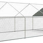 4ever2buy Large Metal Chicken Coop with Run Walk-in Poultry Cage Chicken Runs House Pen Cage Spire Roofed Chicken Coops with Anti-Ultraviolet Cover for Outdoor Backyard Farm Use 9.5’Lx24.9’Wx6.4’H