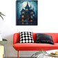 Halloween Gothic Wall Art Castle Pumpkin Ghost Bat Canvas Wall Decor Dark Academia Pictures Painting Print Framed Artwork Decorations Gifts for Halloween Living Room Bedroom Office 20"x24"