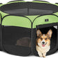 A4Pet Puppy Playpen Indoor, 39.5” Portable Pet Playpen with Bowl, Suitable for Puppies, Kittens, and Small Animals, Removable Zipper & Mesh Panel(16”W × 10”H)