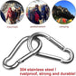 Stainless Steel Spring Snap Hook Carabiner M6 M8 M10 Heavy Duty Carabiner Clip Spring Clips Keychain 5/16 Inch Quick Links for Backpack, Hammocks, Camping, Swing(16/30/10PCS)