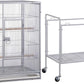ZENY 53-Inch Bird Flight Cage, Wrought Iron Standing Large with Rolling Stand for Cockatiels Pet Parrot Parakeet Lovebird Canary Finch (White)