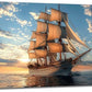 Large Nautical Ship Wall Art for Living Room Sailboat Ocean Landscape Art Big Space Size Bedroom Office Canvas Prints Pictures Painting Artwork Office Bedroom Home Decor 60"x30"