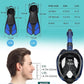 Mask Fins Snorkeling Gear for Adults, Full Face Snorkel Mask & Adjustable Swim Fins Snorkel Set, Panoramic View Snorkel Mask Dry Top Anti-Fog Anti-Leak