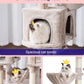Cat Tree, Cat Tower for Large Cats with 2 Big Platforms, 2 Baskets, condo and Toys, 63" Cat Scratching Posts for Indoor Cats, Muchroom GCT020MU
