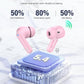 Wireless Earbuds, Bluetooth 5.4 Headphones Bass Stereo, Ear Buds with Noise Cancelling Mic, IP7 Waterproof in Ear Earphones, 36H LED Display Bluetooth Earbuds for Laptop Pad Phones Sports, Pink
