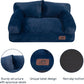 Hollypet Fluffy Plush Pet Cat Couch Sofa Soft Calming Pet Dog Sofa Beds for Medium Small Cats and Dogs, Cobalt Blue