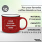 DISCOUNT PROMOS Custom Ceramic Campfire Coffee Mugs 13 oz. Set of 10, Personalized Bulk Pack - Perfect for Tea, Espresso, Cappuccino, Hot Cocoa - Red