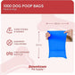 Downtown Pet Supply Dog Waste Bags (1000 CT - Rainbow Bags & 2 Dispensers) Clips to Dog Leashes & Harnesses - Poop Scoop Bags are Leak-Proof & Unscented