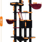 Heybly Cat Tree, 68 inch Multi-Level Cat Tower for Indoor Cats, 2 Widened Plush Perches Cat Condo with Scratching Board and Big Caves, Black and Red HCT025BR