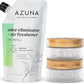 Azuna Air Freshener & Odor Eliminator for Strong Odor | 2 Room Kit Includes (2) 8 oz. Empty Luxe Glass Jars & 12 oz | Refill with Tea Tree Essential Oil Gel | Natural Scent | Last 60-90 Days