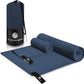 ScorchedEarth Microfiber Travel & Sports Towel Set (True Navy) - XL Set (39x70.5 & 12x24