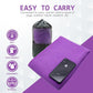 Eunzel Yoga Towel,Hot Yoga Mat Towel with Grip Dots Sweat Absorbent Non-Slip for Hot Yoga, Pilates and Workout 24" x72", Purple