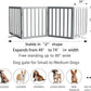 ZJSF Freestanding Indoor Dog Gate for House Foldable Wood Puppy Gate for Doorways Pet Gate for Stairs Extra Wide Pet Fence, Grey, 24" Height 4 Panels