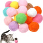 20Pcs 1.6" Cat Toy Balls, Soft Kitten Pom Pom Toys, Plush Interactive Playing Quiet Ball Cats Favorite Toy, DIY Craft Decorations, Training and Sensory Enrichment