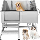 Dog Bathtub XL Professional 62inch Dog Washing Station Stainless Steel Pet Grooming Tub for Extra Large Dogs Wash Tub, Medium, Small Dogs Cats with Left Sliding Doors, Steps, Right Faucets