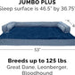 Furhaven Memory Foam Dog Bed for Large Dogs w/ Removable Bolsters & Washable Cover, For Dogs Up to 125 lbs - Plush & Woven Decor Comfy Couch Sofa - Diamond Blue, Jumbo Plus/XXL