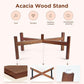 SPUNKYJUNKY Ceramic Dog Bowls Dog Bowl Set with Acacia Wood Stand Raised Dog Bowl Dog Food and Water Bowl for Small Medium Sized Dog (18.5cm)