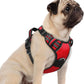 rabbitgoo Dog Harness Small Sized, No Pull Dog Vest with 3 Buckles, Adjustable Soft Padded Pet Harness with Easy Control Handle and Reflective Strips, Red, S