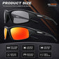 Polarized Sports Sunglasses for Men 100% UV Protection Wrap Around Unbreakable Sun Glasses for Fishing Driving