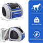 Cat and Dog Backpack Carrier, Foldable Breathable Pet Carrier Backpack with Mesh Ventilation, Large Portable Outing Traveling Pet Bag for Small, Medium Cats, Small Dogs, Blue