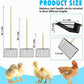 PINVNBY Stainless Steel Chicken Poop Scooper 3 in 1 Adjustable Wooden Handle Poop Scooper for Chicken(18.1" to 42.1")Multifunctional Chicken Coop Cleaning Tools Sifting Shovel Chicken Coop Accessories