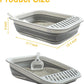 Low Entry Kitten Litter Box, Collapsible Shallow Litter Box Senior Cats Anti-Splashing Kitty Training Open Potty Pan Scoop Leak-Proof Pedal Cat Toilet No Smell Easy Clean