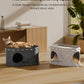 DownyPaws Cat House for Indoor Cats, Cat Bed Cave for Multiple & Large Cats Up to 22 Lbs, Scratch Resistant Peekaboo Cat Caves, Foldable Tunnel Enclosed Bed, PeekaPurr, Sesame Gray