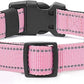 Reflective Dog Collar Padded with Soft Neoprene Breathable Quick Release Basic Dog Collars for Medium Dogs Pink Girl