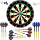 LinkVisions Dartboard with Staple-Free Bullseye, 18g Steel Tip Darts Set,12 Steel Tip Darts 18g, Dartboard Mounting Kits Included