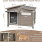 43" L Outdoor Extra Large Dog House with Removable Floor, Raised Feet, Anti-Chewing Iron Frame – Wooden Kennel with Asphalt Roof, Window for Indoor/Outdoor Use, Ideal for Medium to Large Dogs