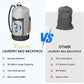 BALEINE 120L Laundry Bag Backpack, 900D Oxford Fabric Large Travel Laundry Bags with Shoulder Straps and 2 Mesh Pockets for College Dorm, Apartment, Laundromat (Gray, 120L)
