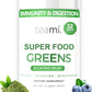 Teami Organic Super Greens Powder for Immunity & Digestion, Non-GMO Greens Superfood Powder to Support Energy, 16 superfood Ingredients, Sugar-Free Veggie Powder for Juice & Smoothie, 32 Servings