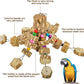 MYFAMIREA Parrot Chewing Toys Bird Toys Natural Wood Bird Toys Parakeet Cage Hammock Hanging Toy for Parrots, Cockatoos, African Grey, Cockatiels Small and Medium Birds