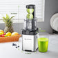 AMZCHEF Cold Press Juicer, Juicer Machines - 3.1" Large Feed Chute for Whole Fruits & Vegetables, Stainless Steel Slow Masticating Juicer Easy to Clean, Large Auger, Double Strainers, Silver